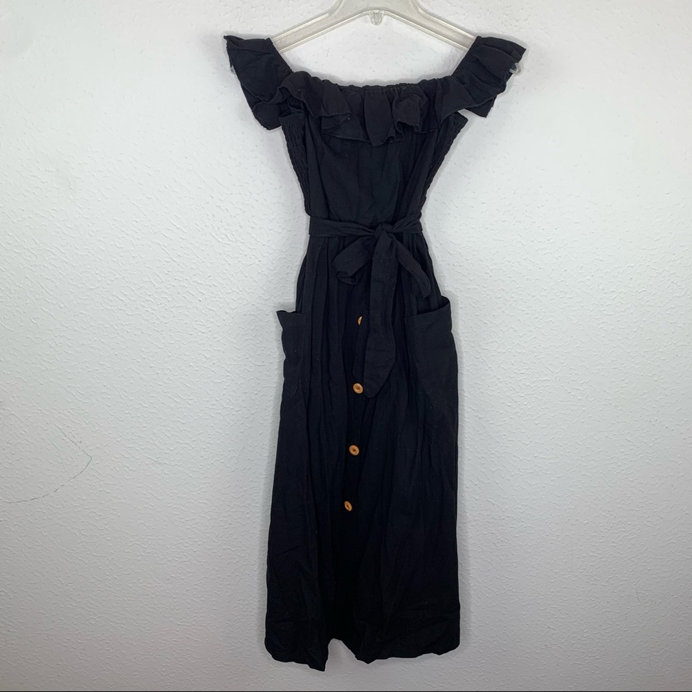 Shein Black Off Shoulder Midi Dress A16